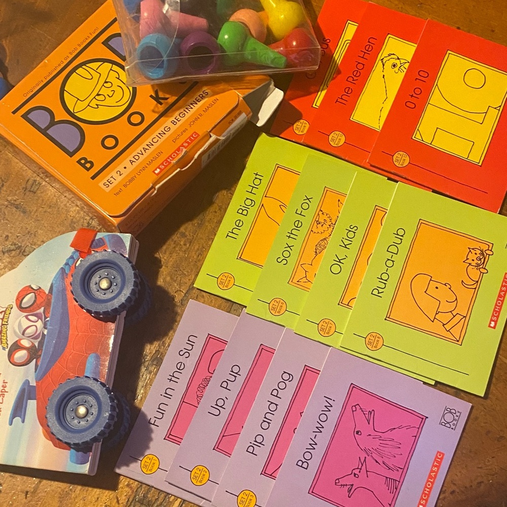 Colorful Blue and Red Kids Toy Car book with Reading Board Books